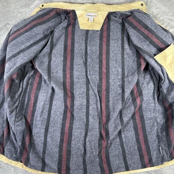 Carhartt Men's XL Chore Coat Beige Canvas Button Workwear Jacket Blanket Lined - Picture 7 of 7